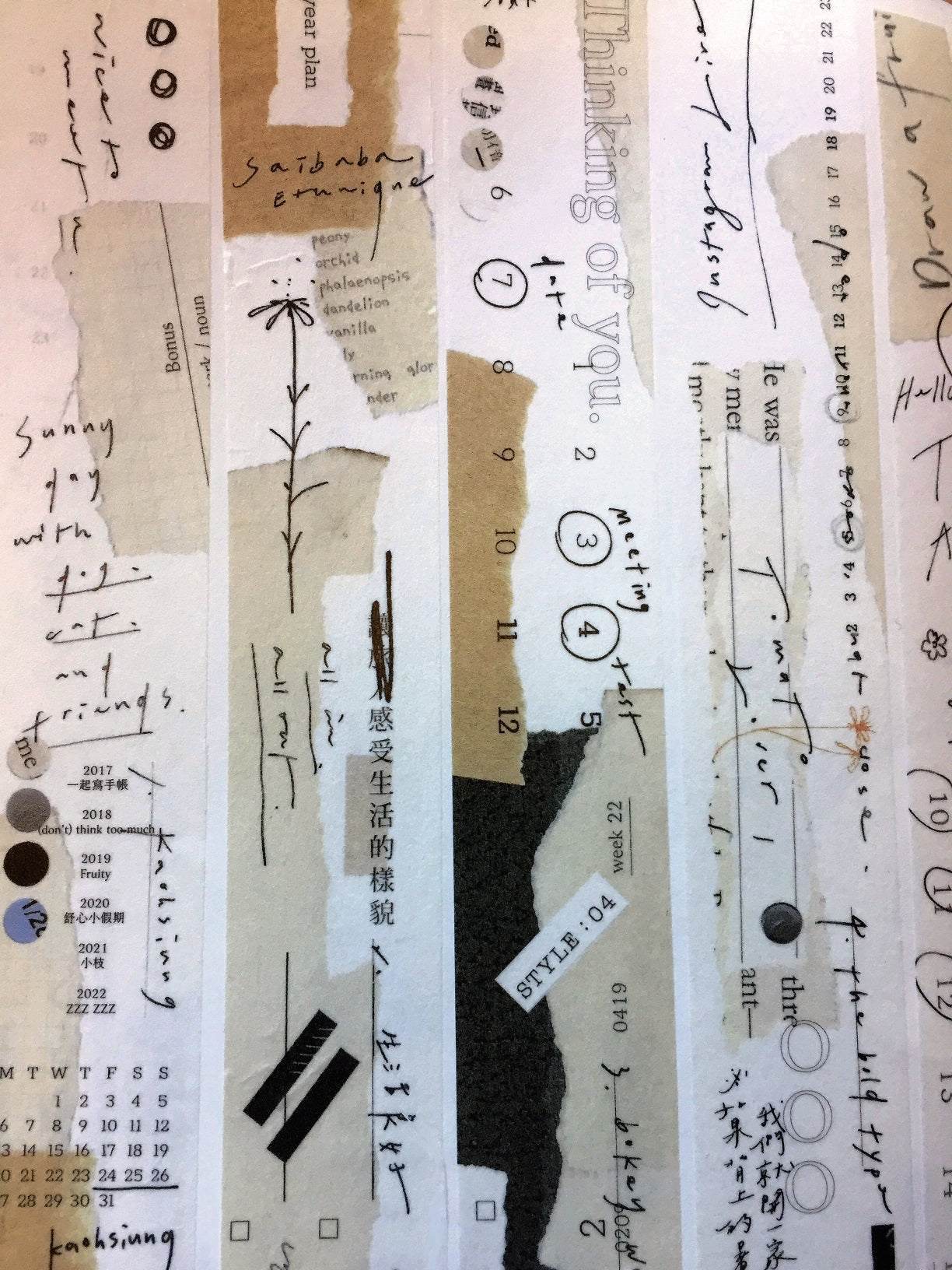Mr. Eggplants - Thinking of You II washi tape (2.5 x 115 cm) SAMPLES