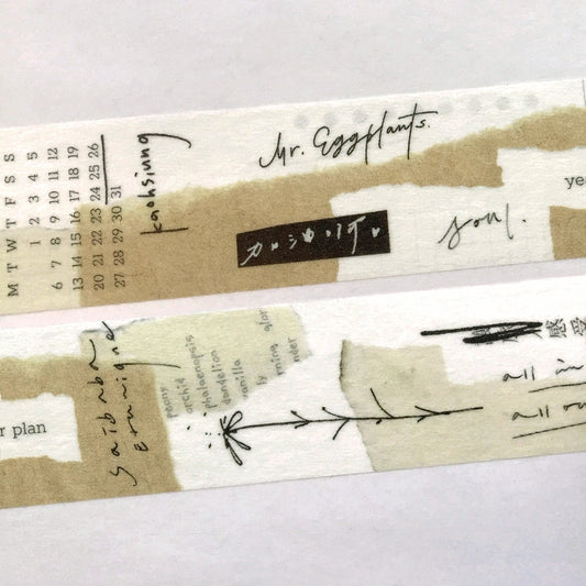 Mr. Eggplants - Thinking of You II washi tape (2.5 x 115 cm) SAMPLES
