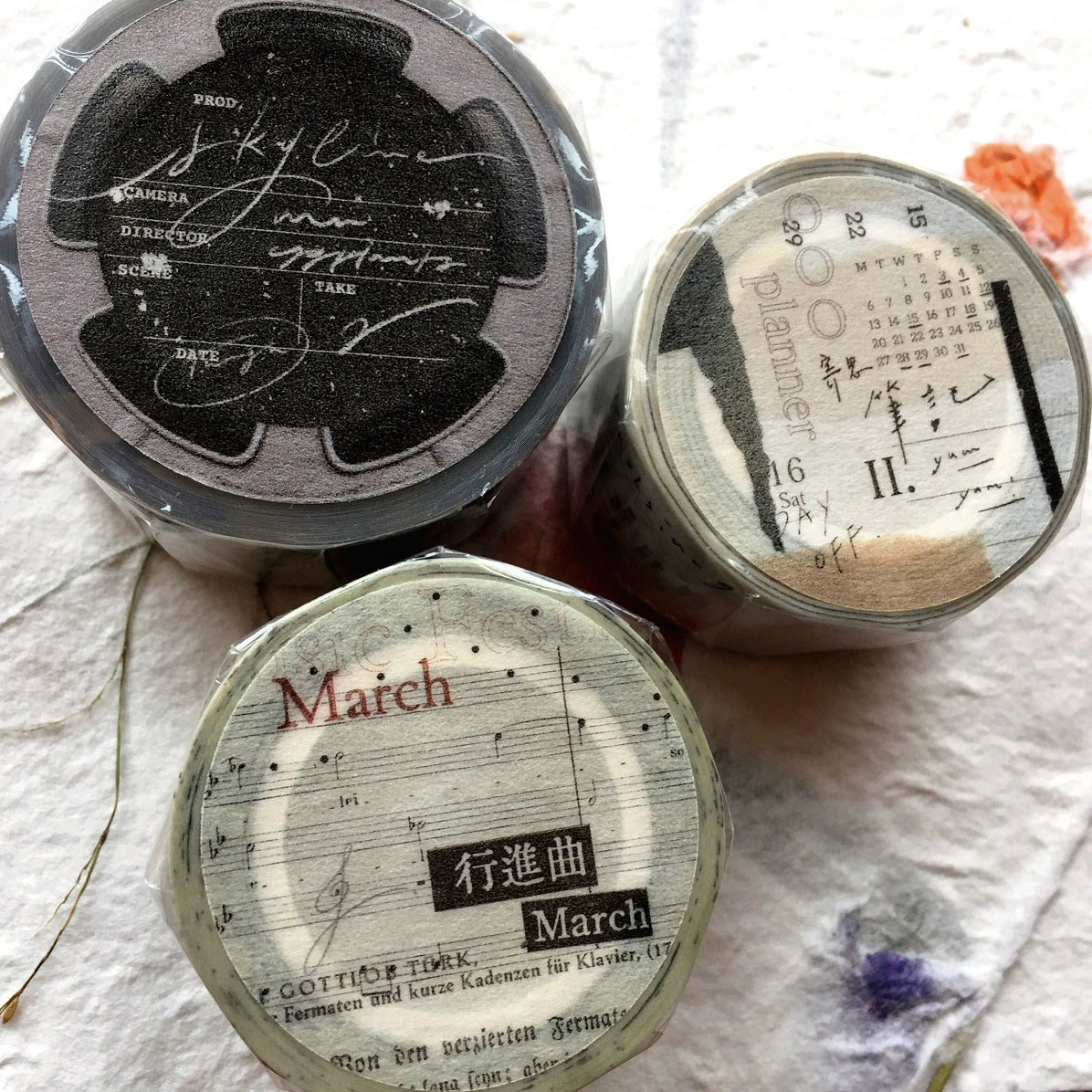 Mr. Eggplants - March washi tape (2.5 x 90 cm) SAMPLES