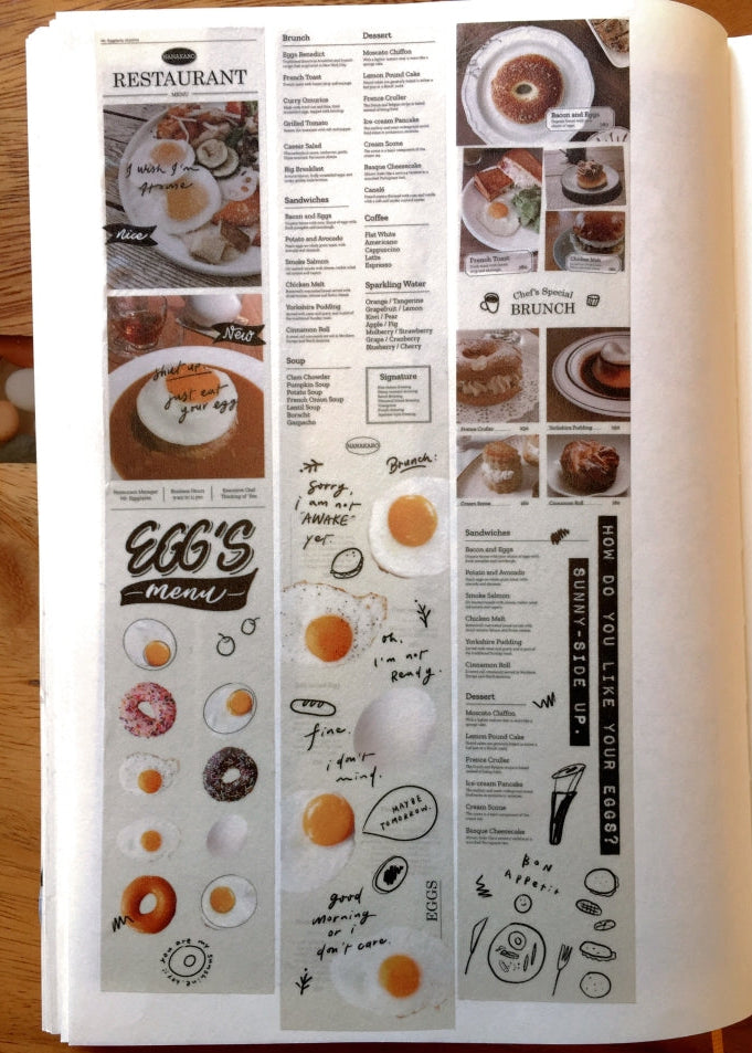 Mr. Eggplants - Egg's Menu washi tape SAMPLES