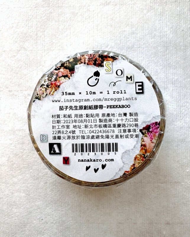 Mr. Eggplants - Peekaboo washi tape SAMPLES