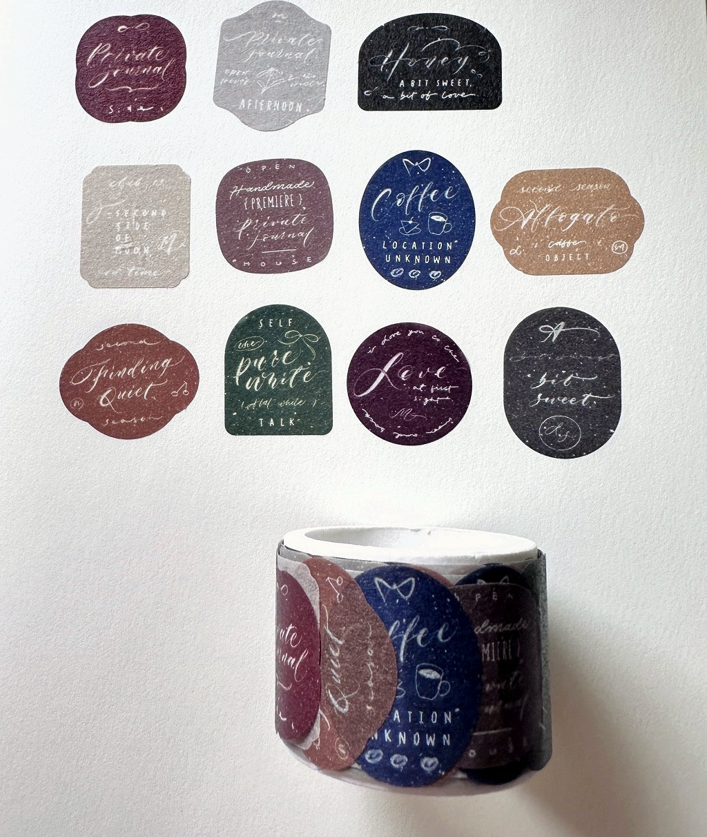 Mr. Eggplants - Private Journal die-cut washi sticker roll SAMPLES