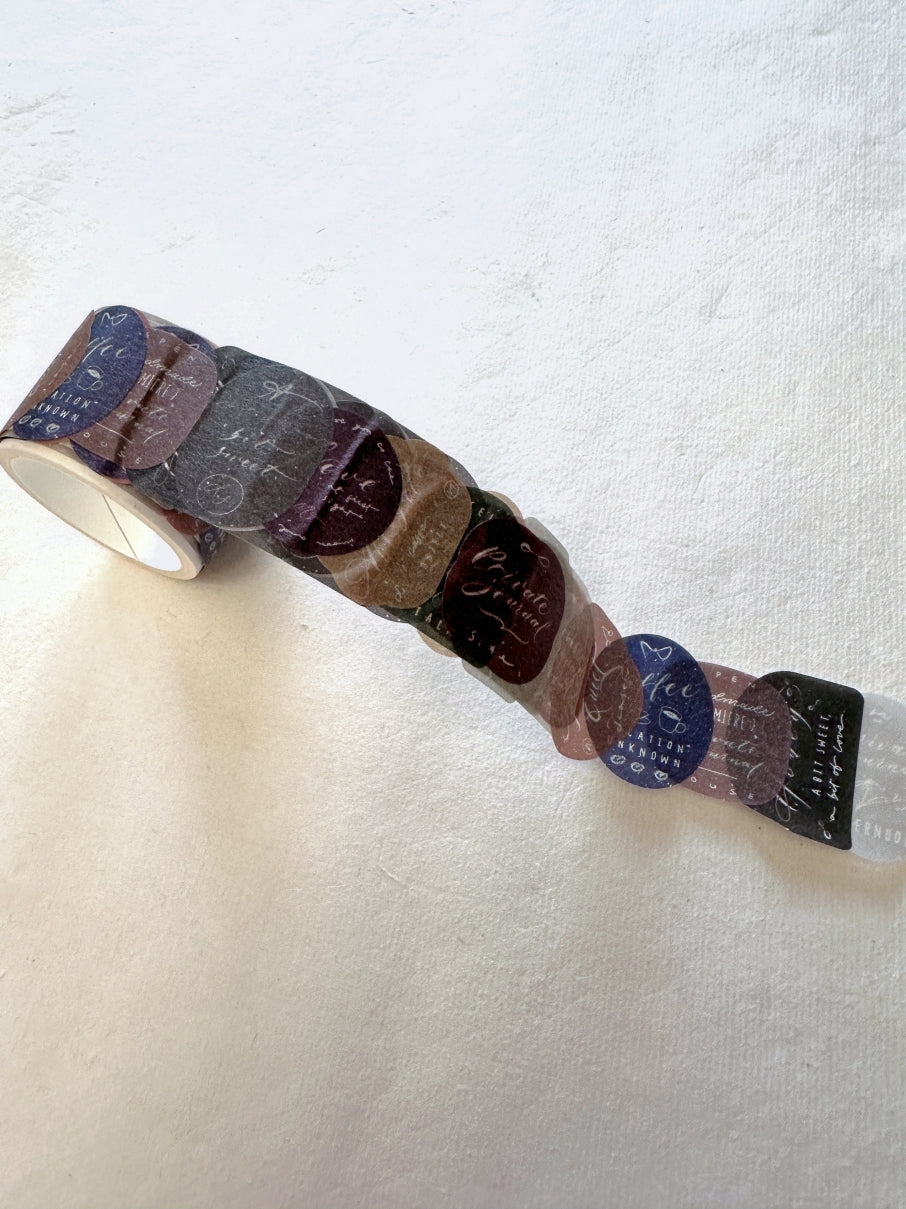 Mr. Eggplants - Private Journal die-cut washi sticker roll SAMPLES