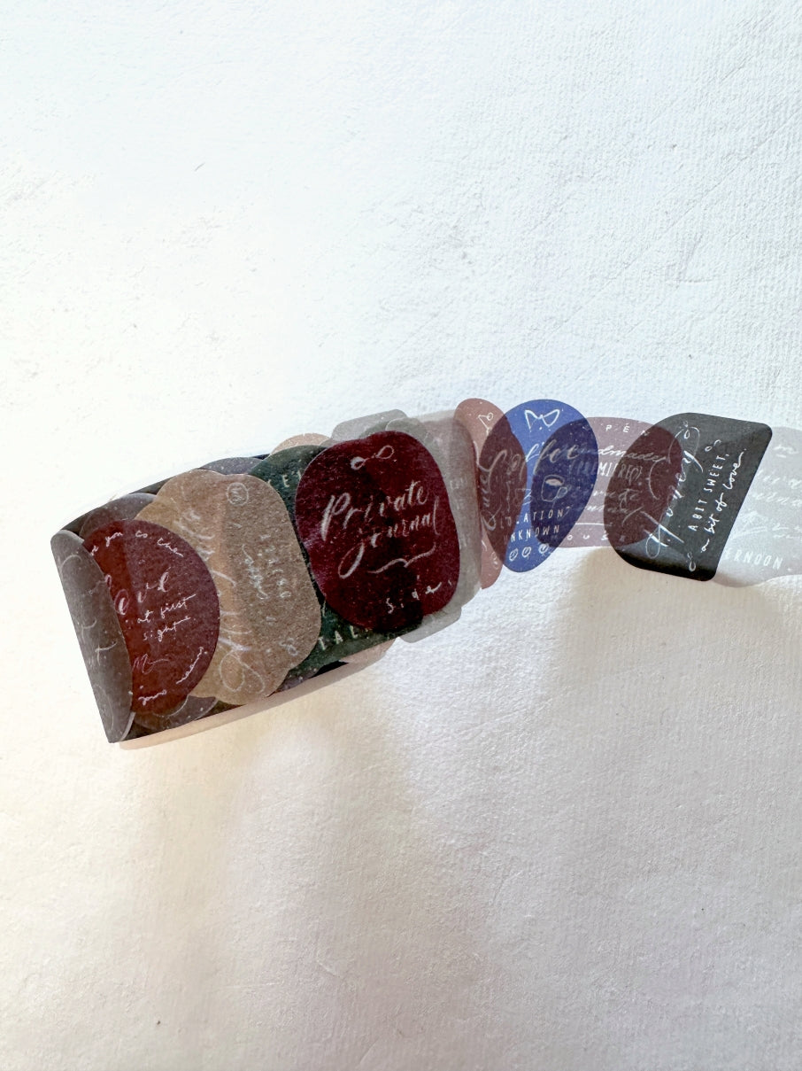Mr. Eggplants - Private Journal die-cut washi sticker roll SAMPLES