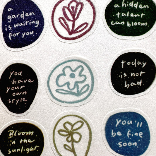 Mr. Eggplants - Bloom die-cut washi sticker roll SAMPLES