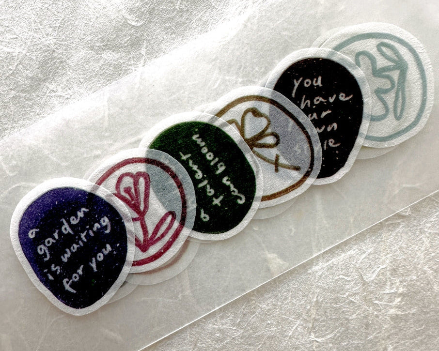 Mr. Eggplants - Bloom die-cut washi sticker roll SAMPLES