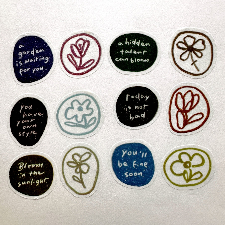 Mr. Eggplants - Bloom die-cut washi sticker roll SAMPLES