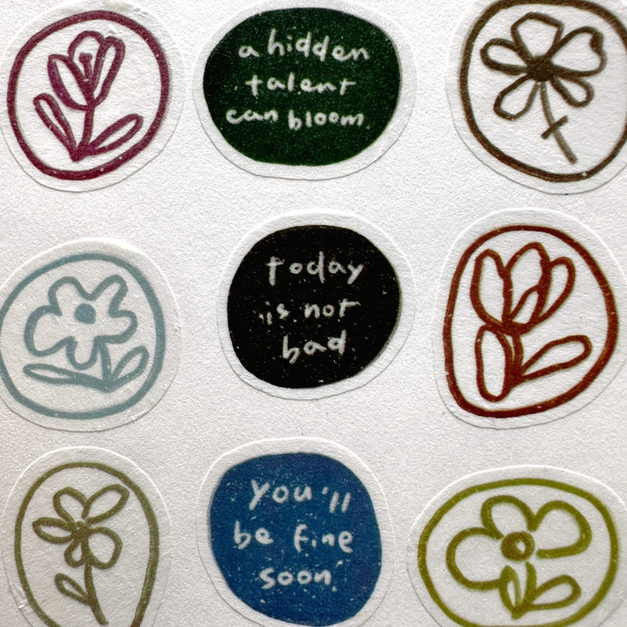 Mr. Eggplants - Bloom die-cut washi sticker roll SAMPLES