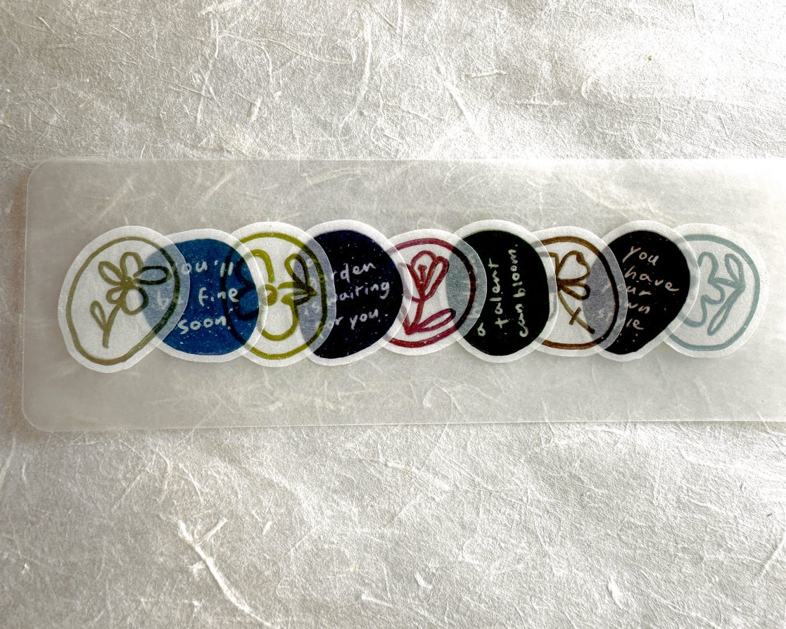 Mr. Eggplants - Bloom die-cut washi sticker roll SAMPLES