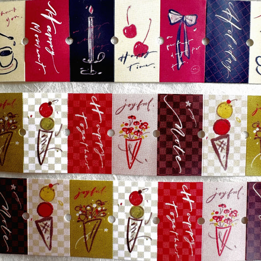 Mr. Eggplants - Joyful Time & Happy Moment label sticker roll SAMPLES