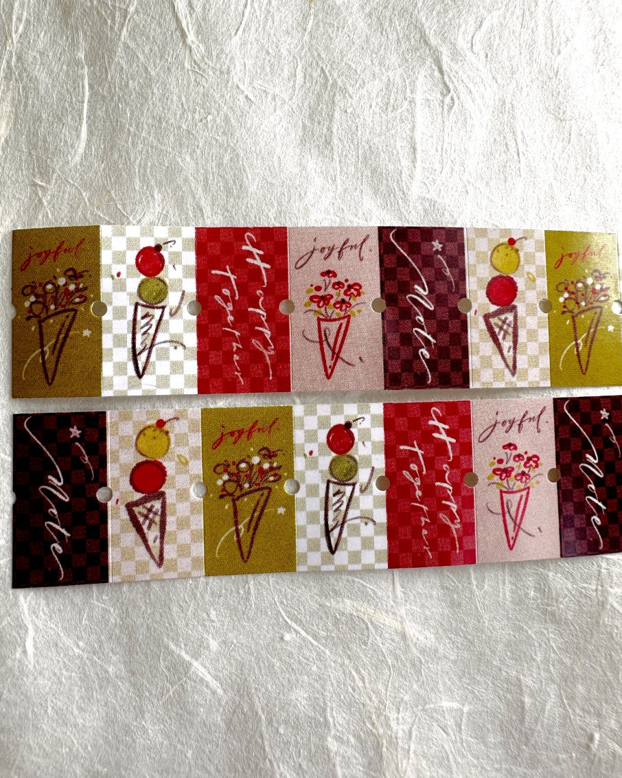 Mr. Eggplants - Joyful Time & Happy Moment label sticker roll SAMPLES
