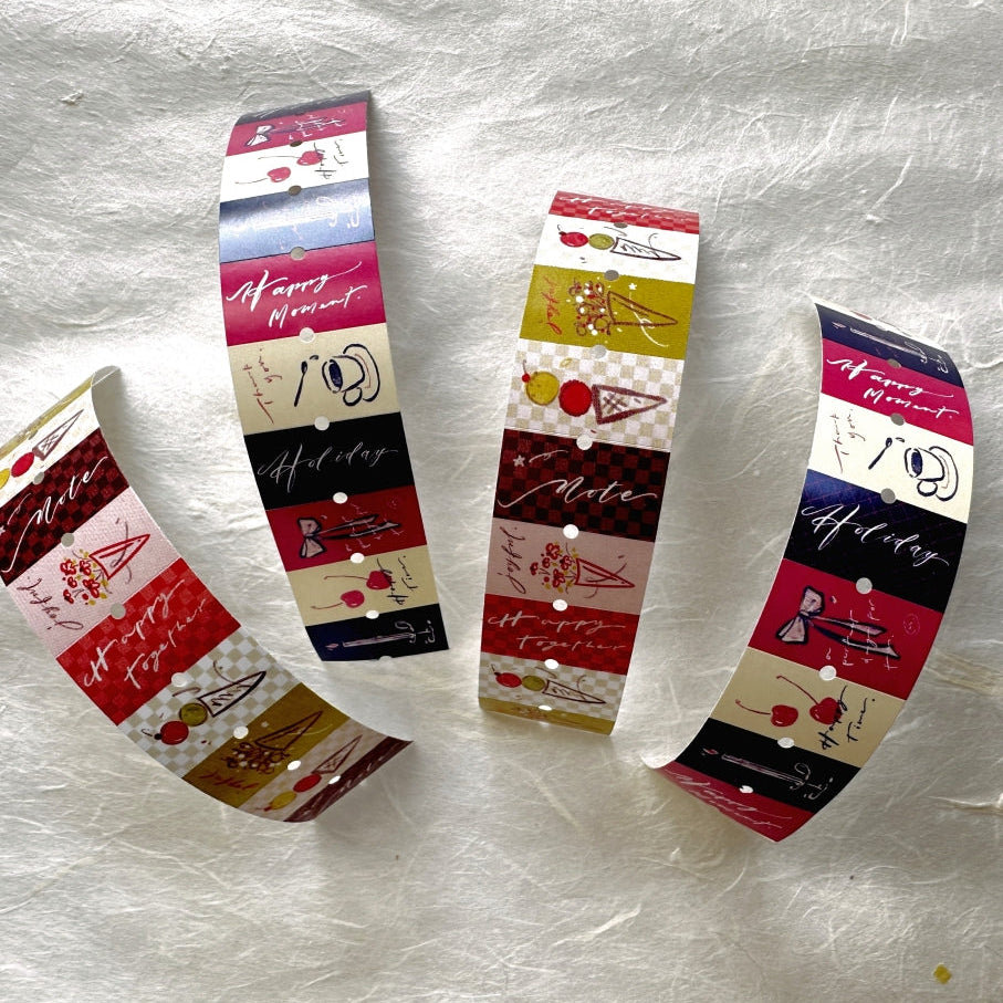Mr. Eggplants - Joyful Time & Happy Moment label sticker roll SAMPLES