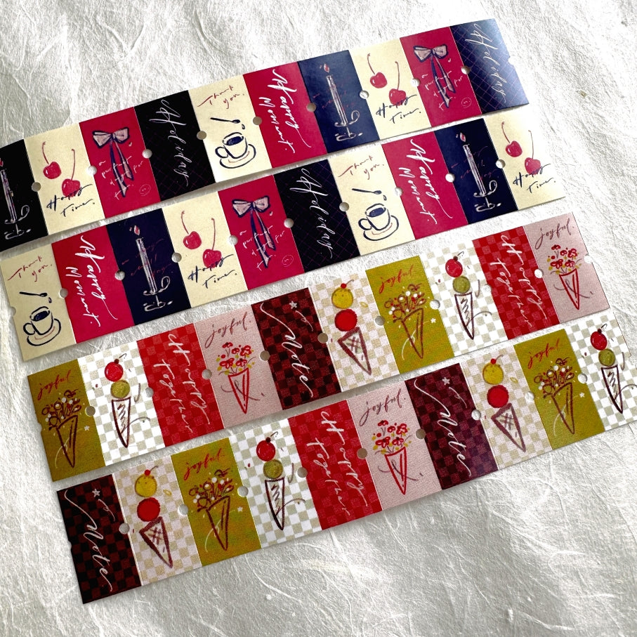 Mr. Eggplants - Joyful Time & Happy Moment label sticker roll SAMPLES