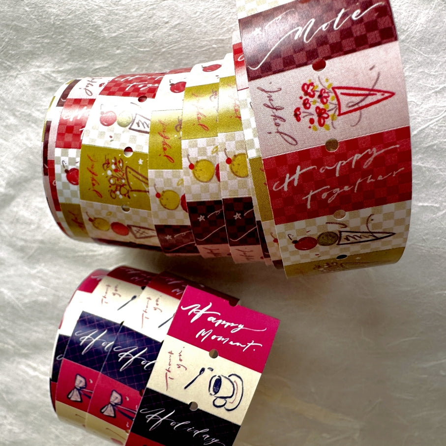 Mr. Eggplants - Joyful Time & Happy Moment label sticker roll SAMPLES