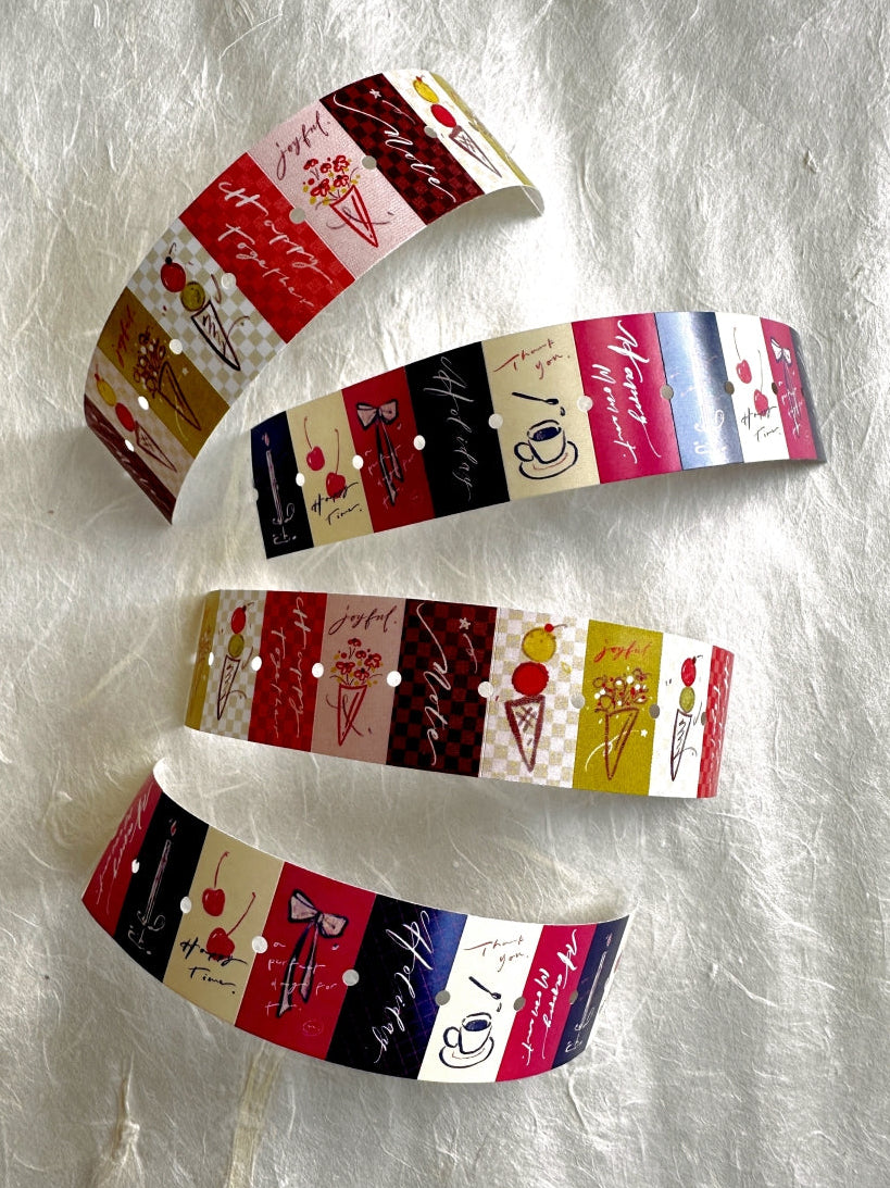 Mr. Eggplants - Joyful Time & Happy Moment label sticker roll SAMPLES