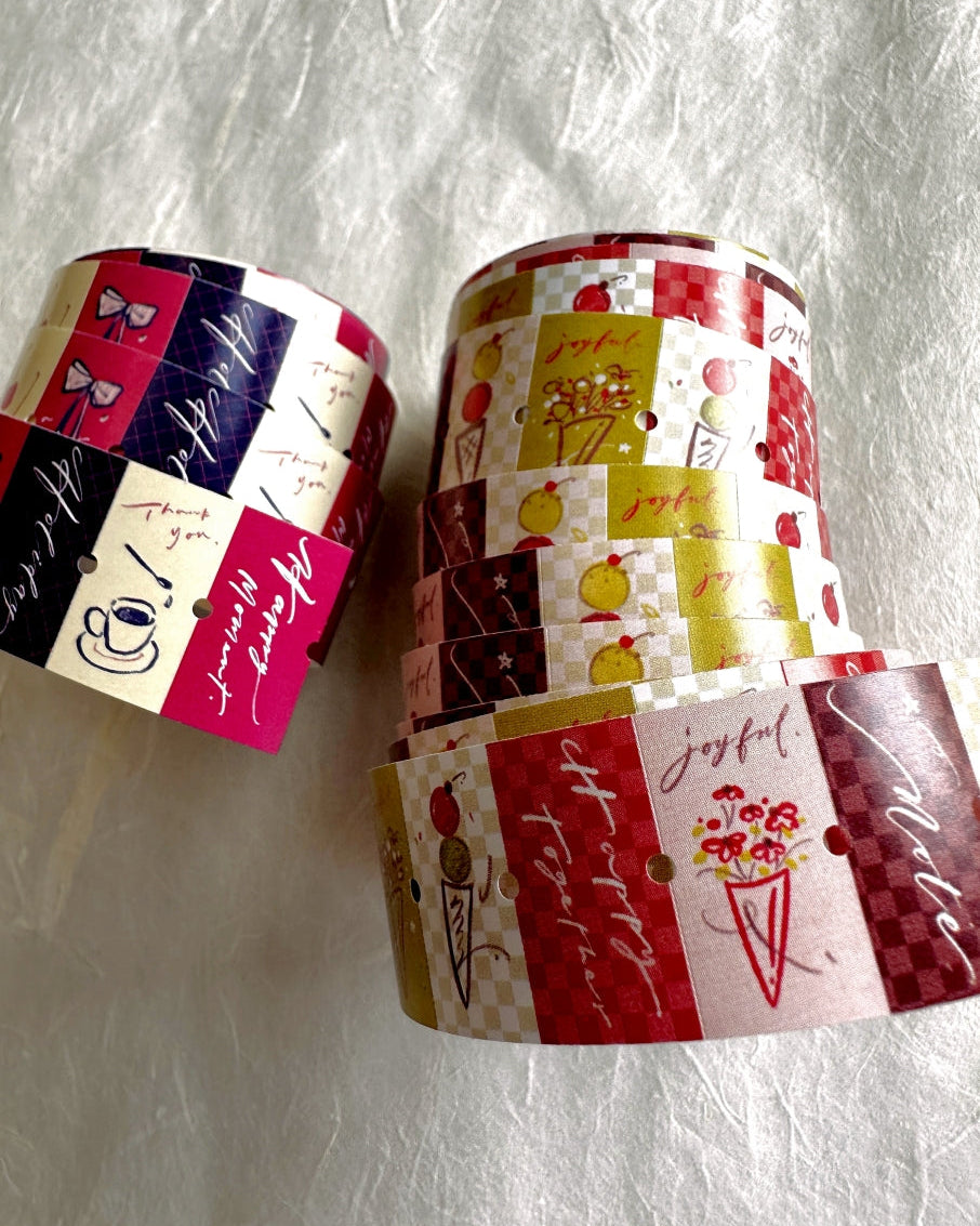 Mr. Eggplants - Joyful Time & Happy Moment label sticker roll SAMPLES