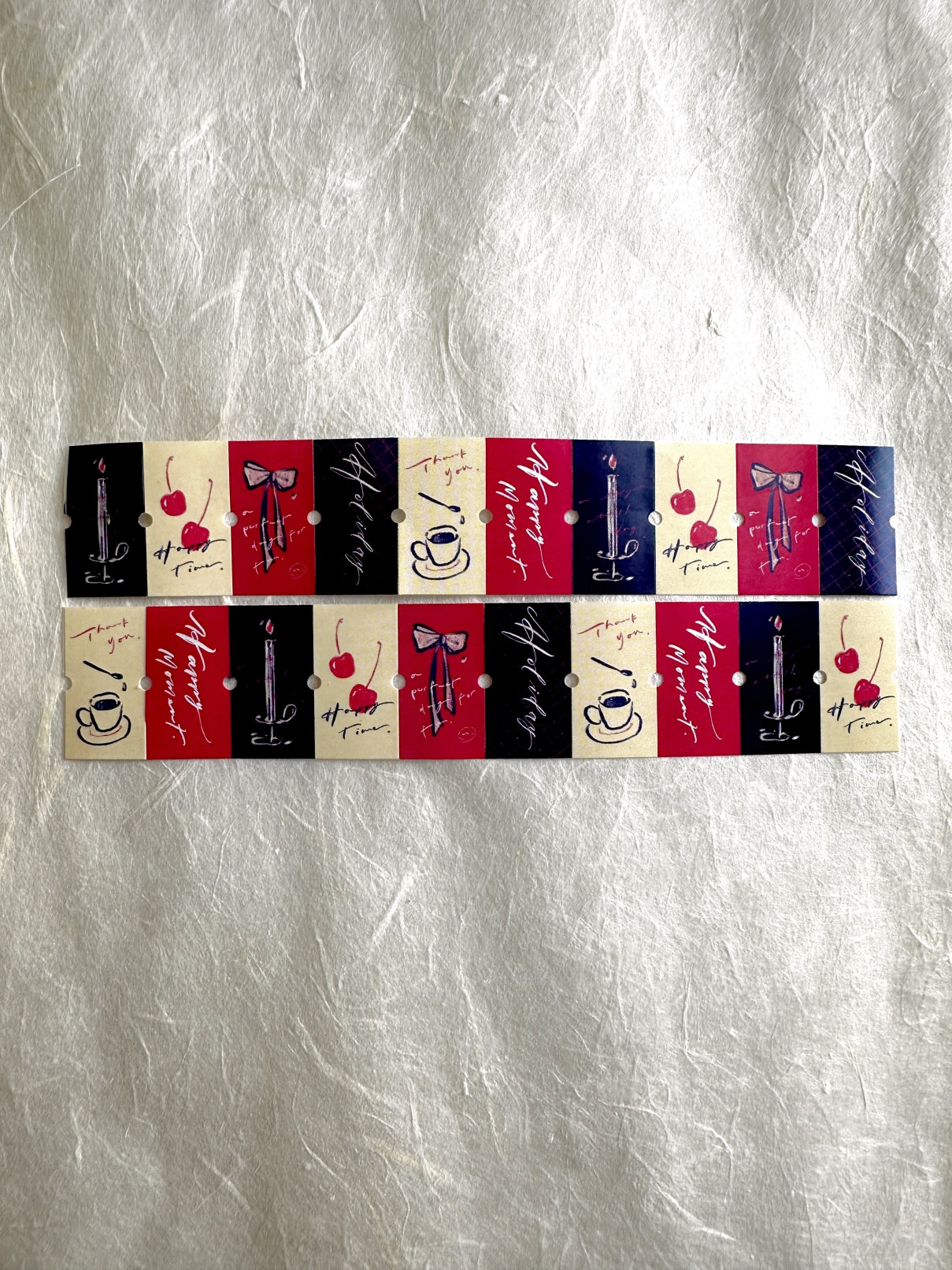 Mr. Eggplants - Joyful Time & Happy Moment label sticker roll SAMPLES