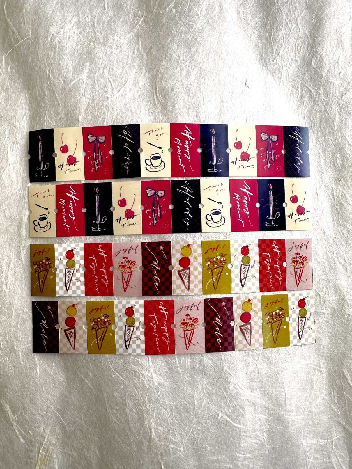 Mr. Eggplants - Joyful Time & Happy Moment label sticker roll SAMPLES