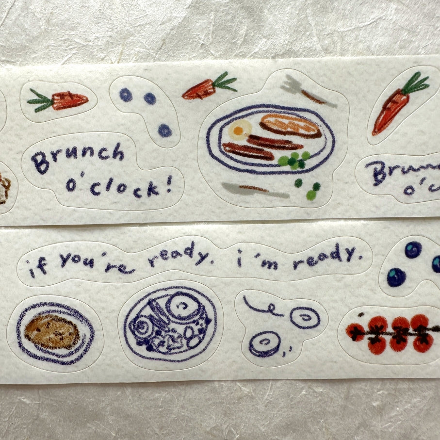 Mr. Eggplants - Brunch O'clock kiss-cut PET tape SAMPLES