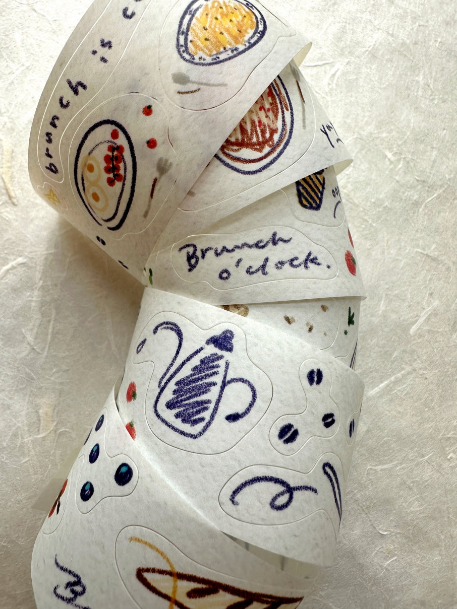 Mr. Eggplants - Brunch O'clock kiss-cut PET tape SAMPLES