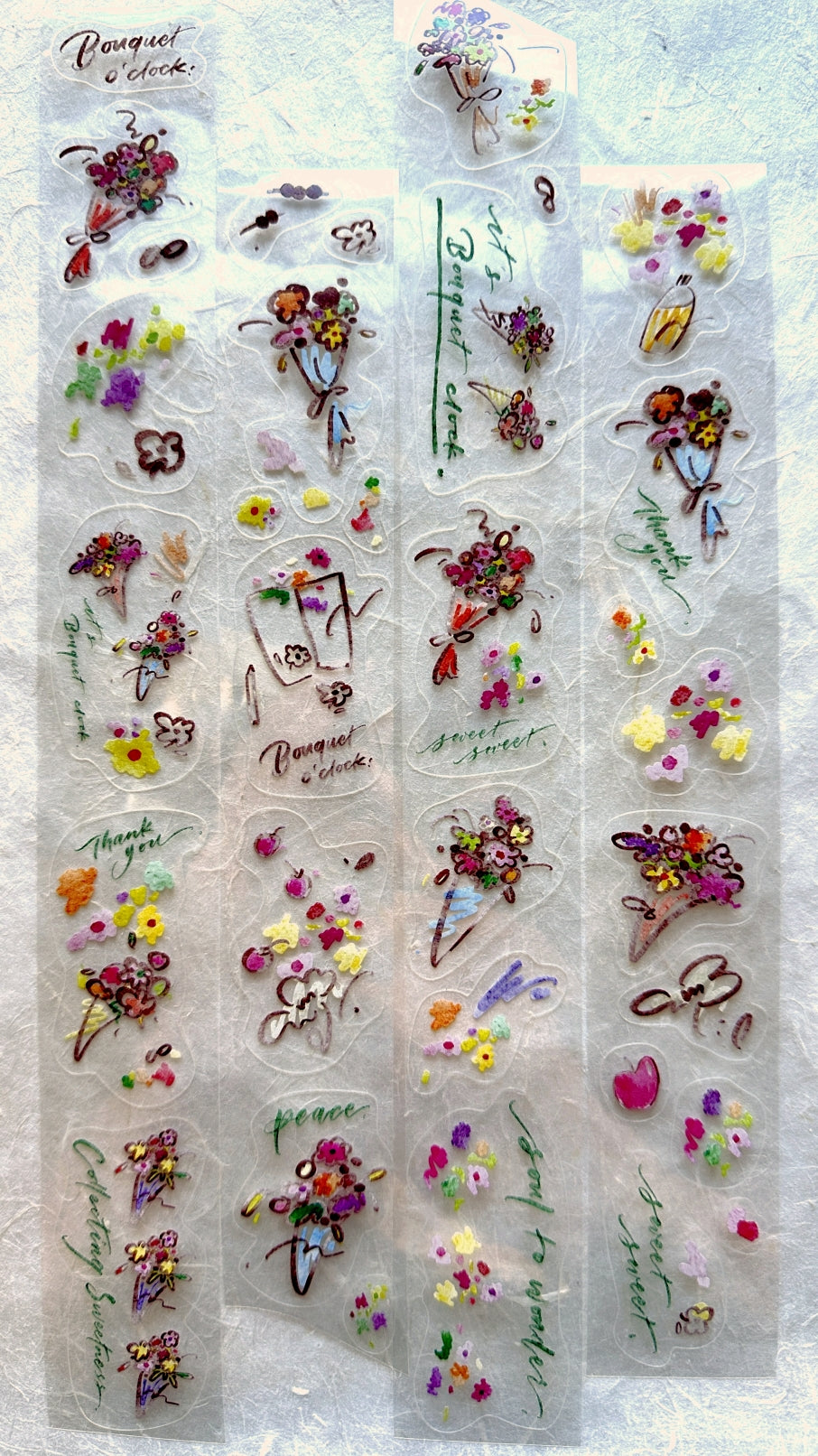 Mr. Eggplants - Bouquet O'clock kiss-cut PET tape SAMPLES