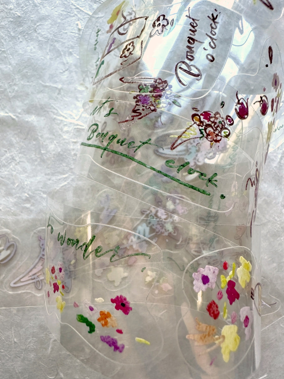 Mr. Eggplants - Bouquet O'clock kiss-cut PET tape SAMPLES