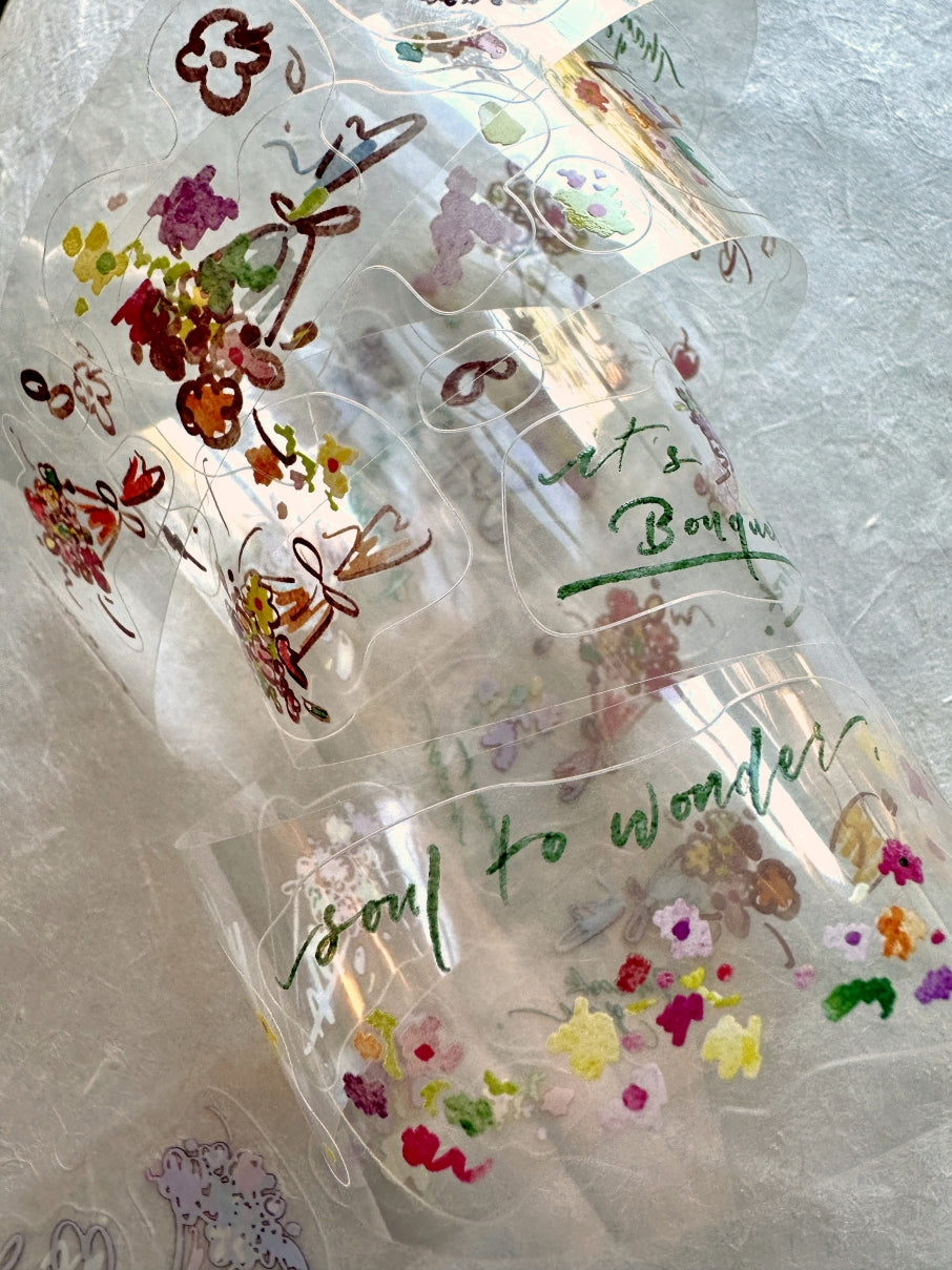 Mr. Eggplants - Bouquet O'clock kiss-cut PET tape SAMPLES
