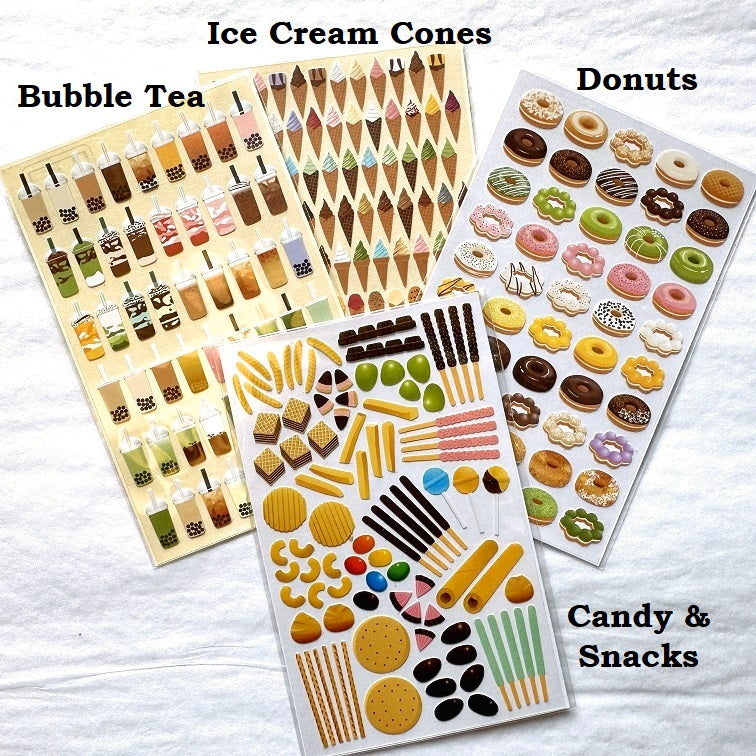 Miqingsankou - food, flowers, travel & fun petite sticker sheets (13 types)