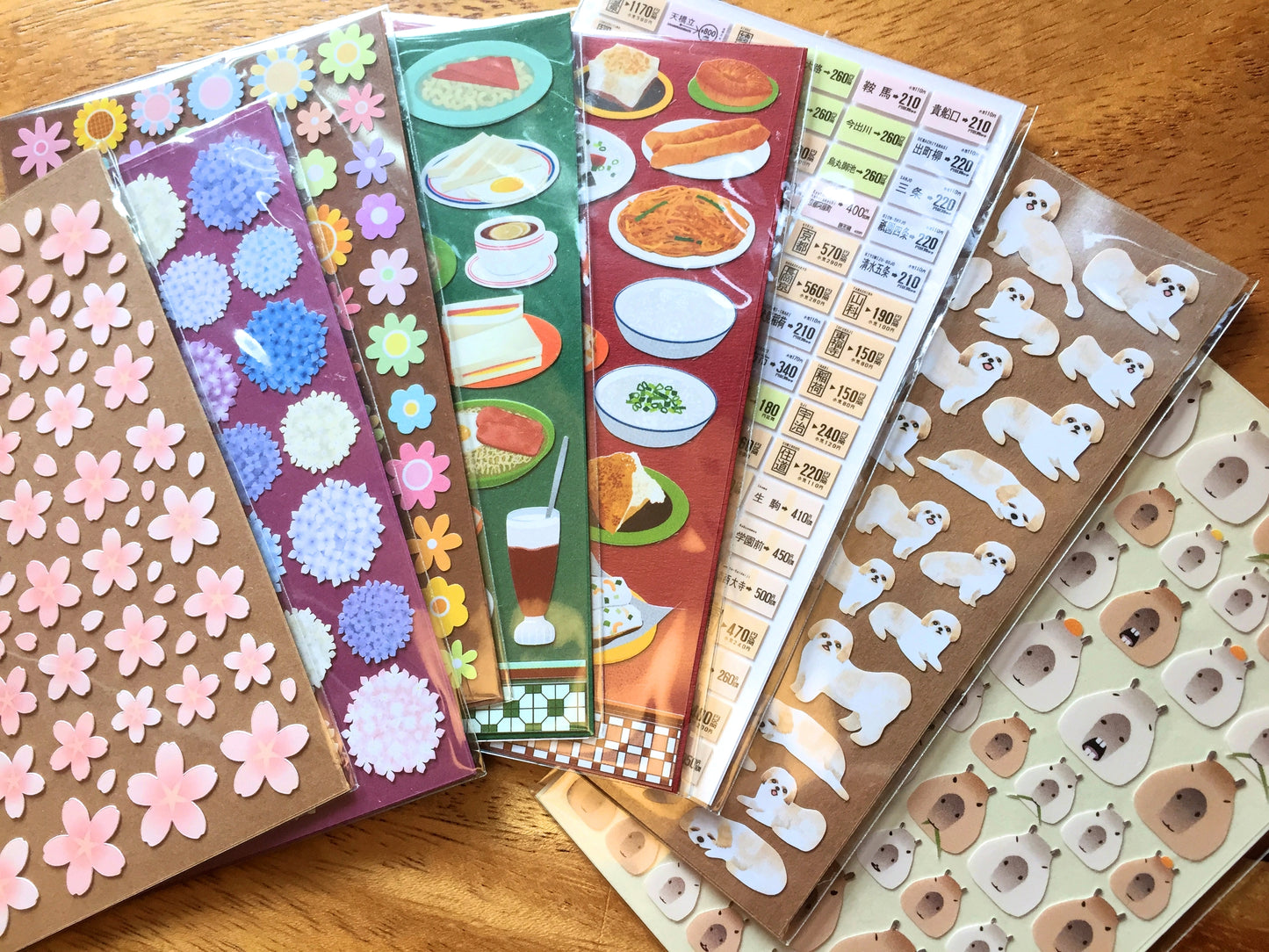 Miqingsankou - food, flowers, travel & fun petite sticker sheets (13 types)