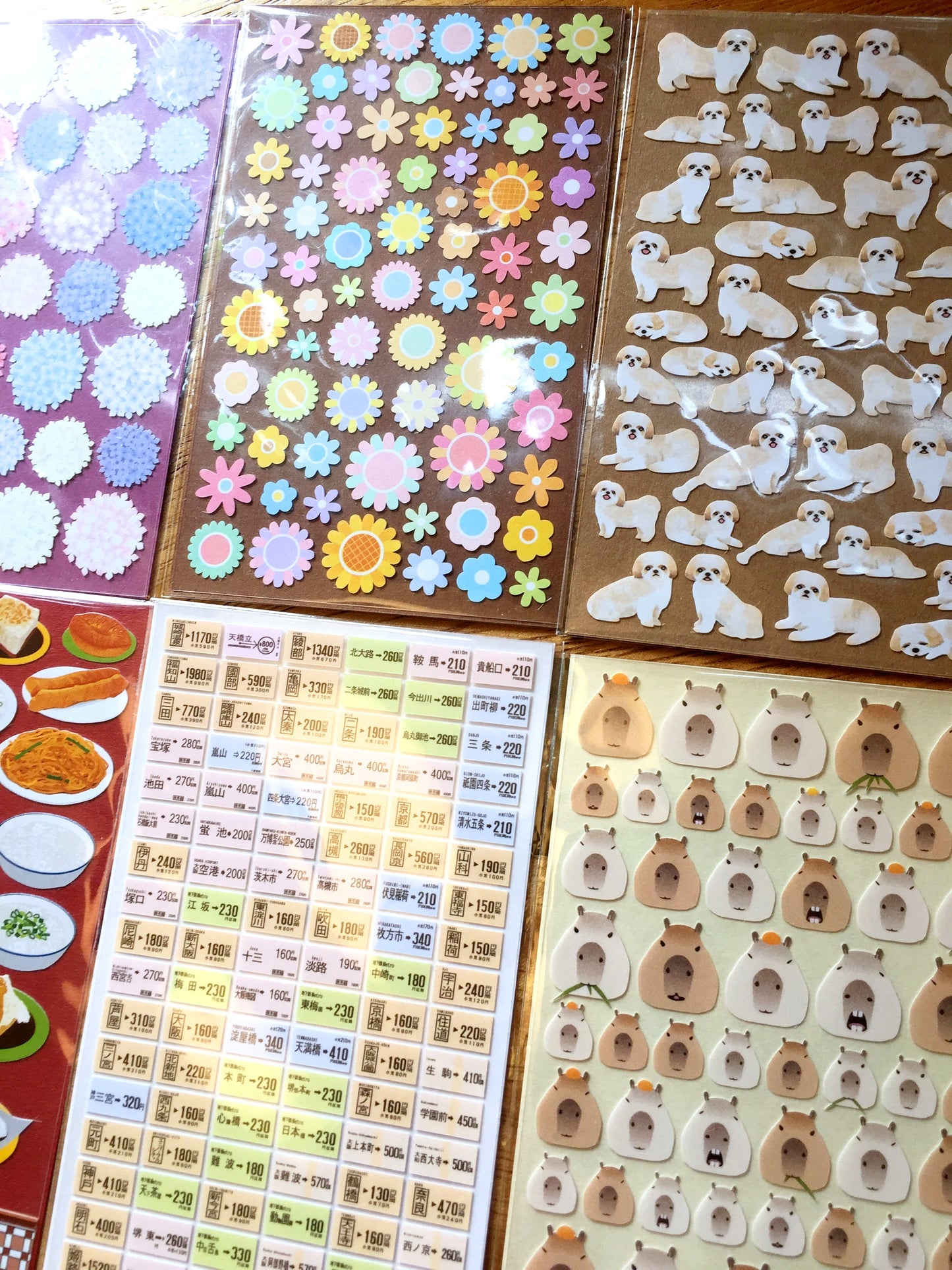 Miqingsankou - food, flowers, travel & fun petite sticker sheets (13 types)