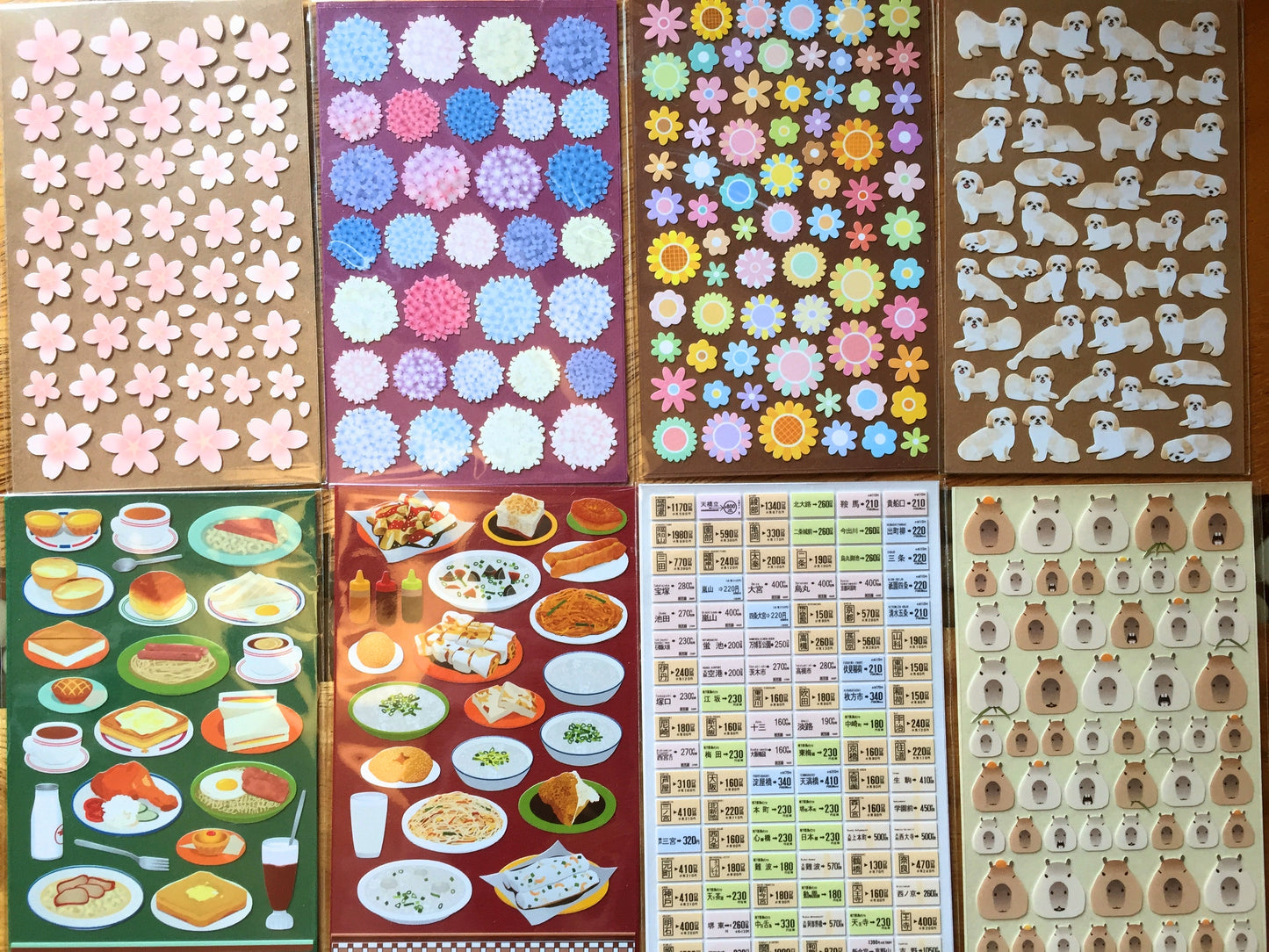 Miqingsankou - food, flowers, travel & fun petite sticker sheets (13 types)