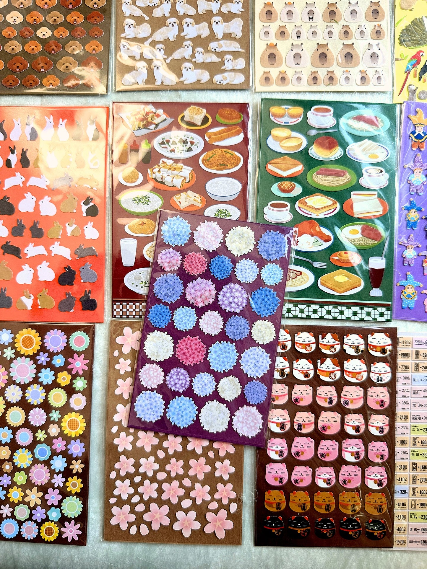 Miqingsankou - food, flowers, travel & fun petite sticker sheets (13 types)