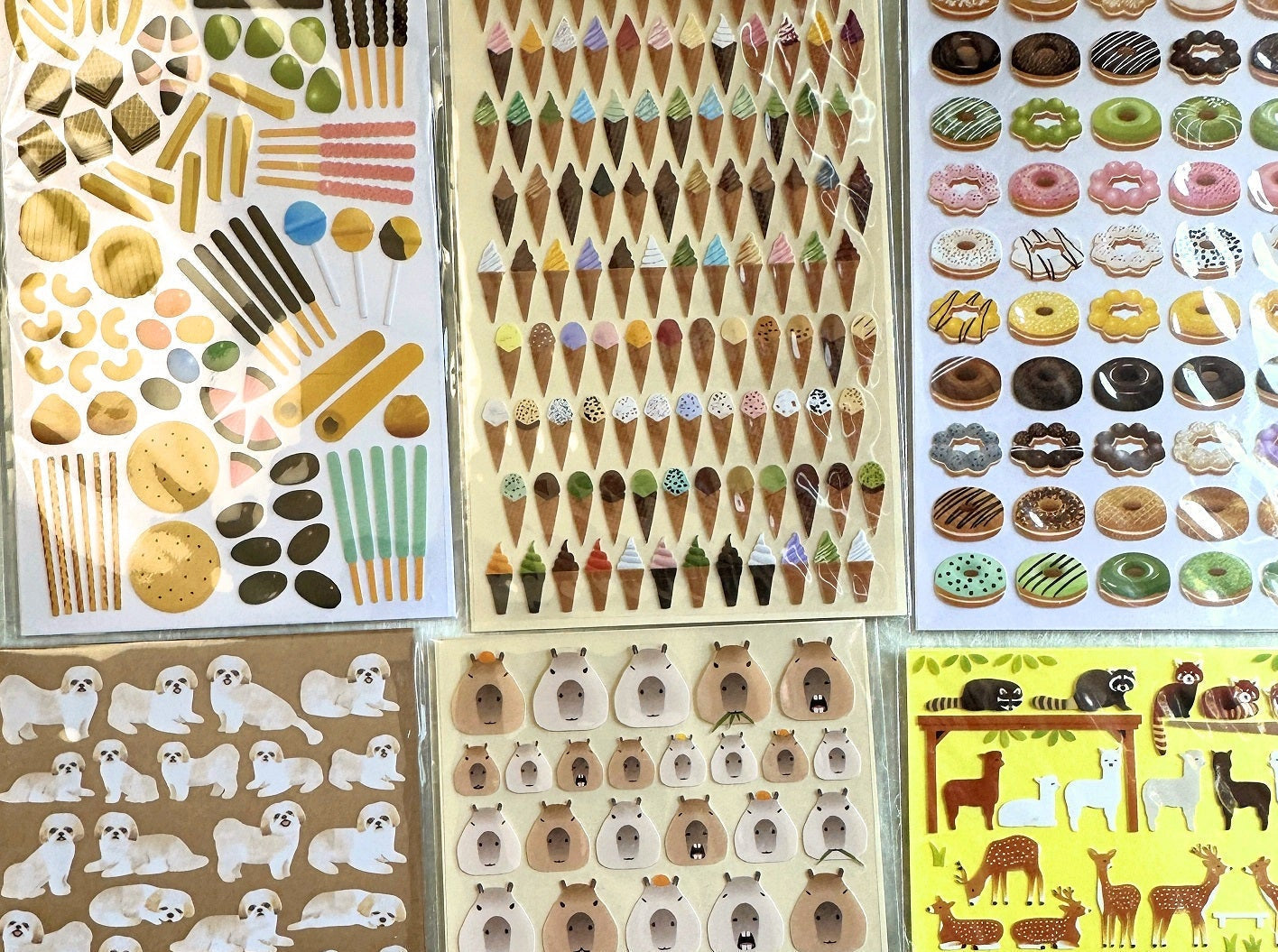 Miqingsankou - food, flowers, travel & fun petite sticker sheets (13 types)