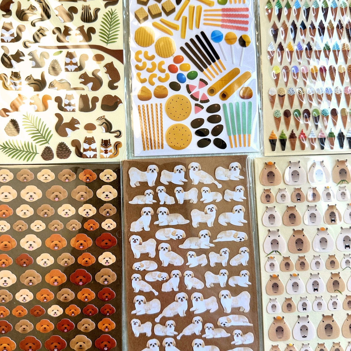 Miqingsankou - food, flowers, travel & fun petite sticker sheets (13 types)