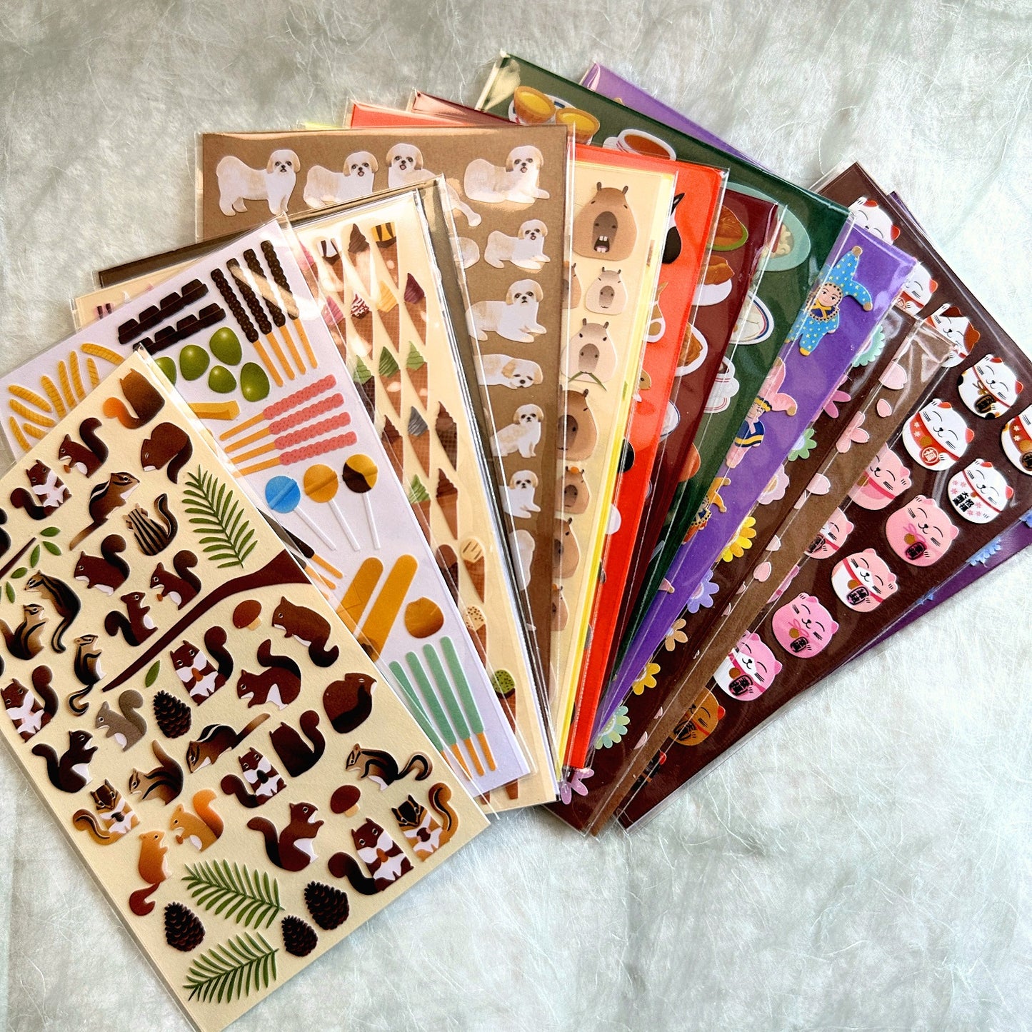 Miqingsankou - food, flowers, travel & fun petite sticker sheets (13 types)