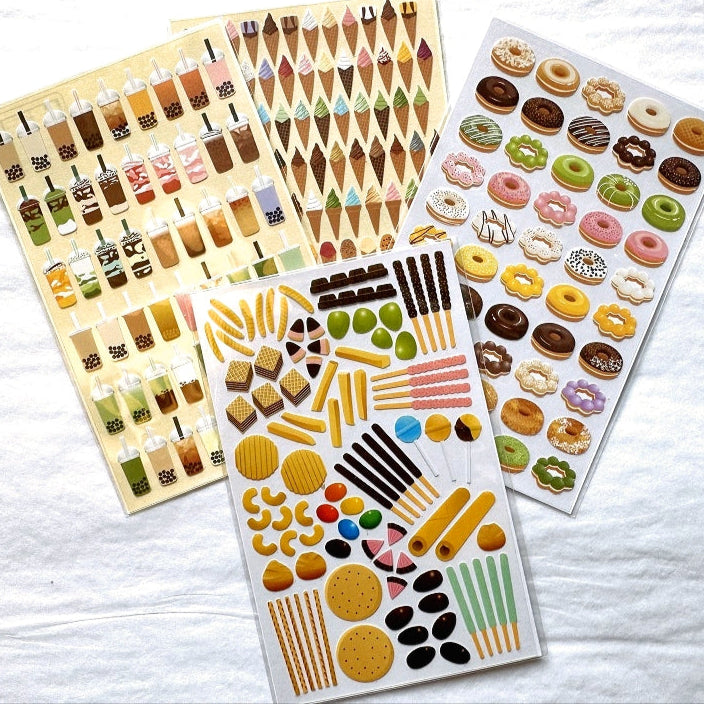 Miqingsankou - food, flowers, travel & fun petite sticker sheets (13 types)