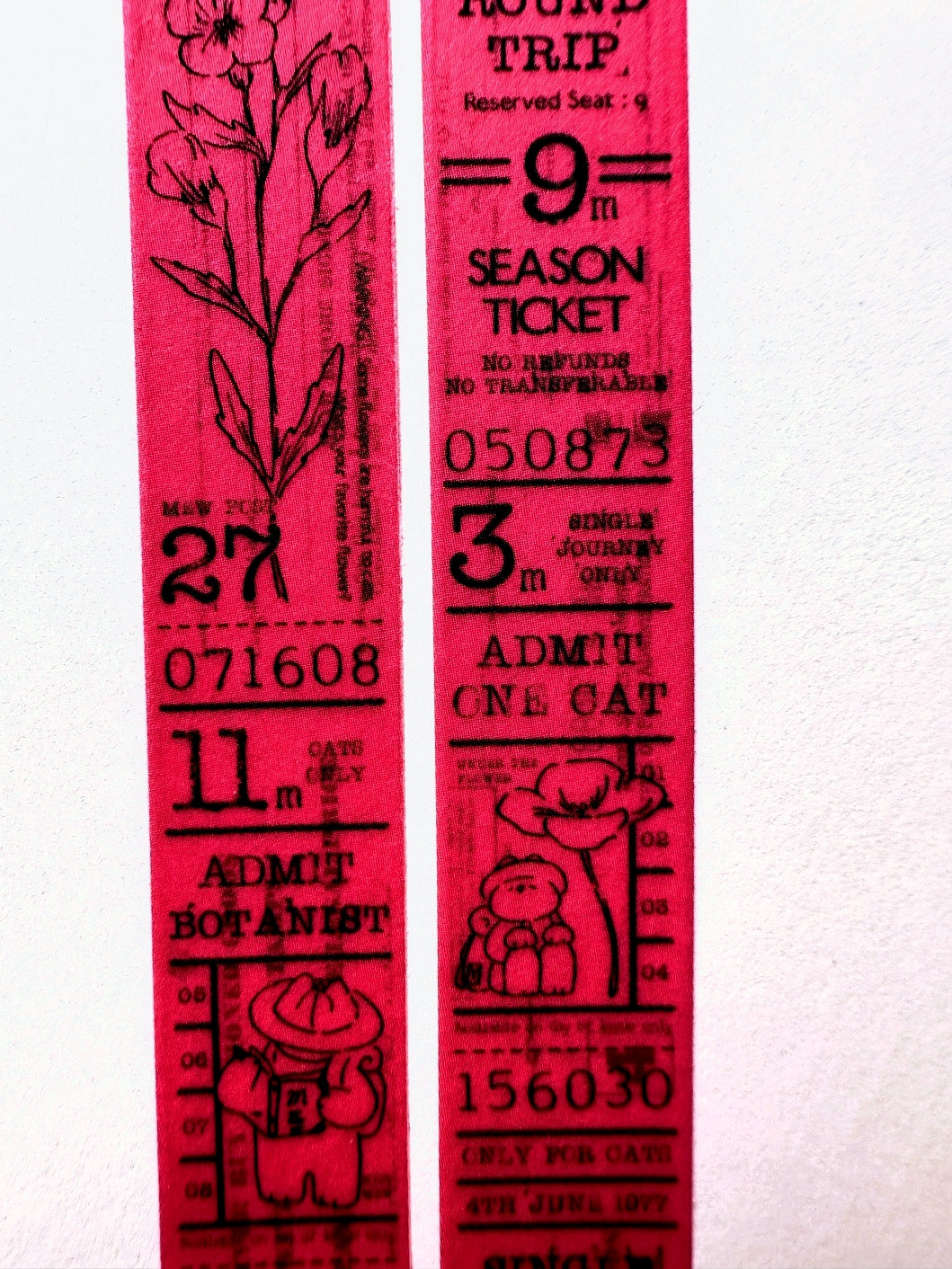 Mewmewbeam - Vintage Ticket washi tape SAMPLES