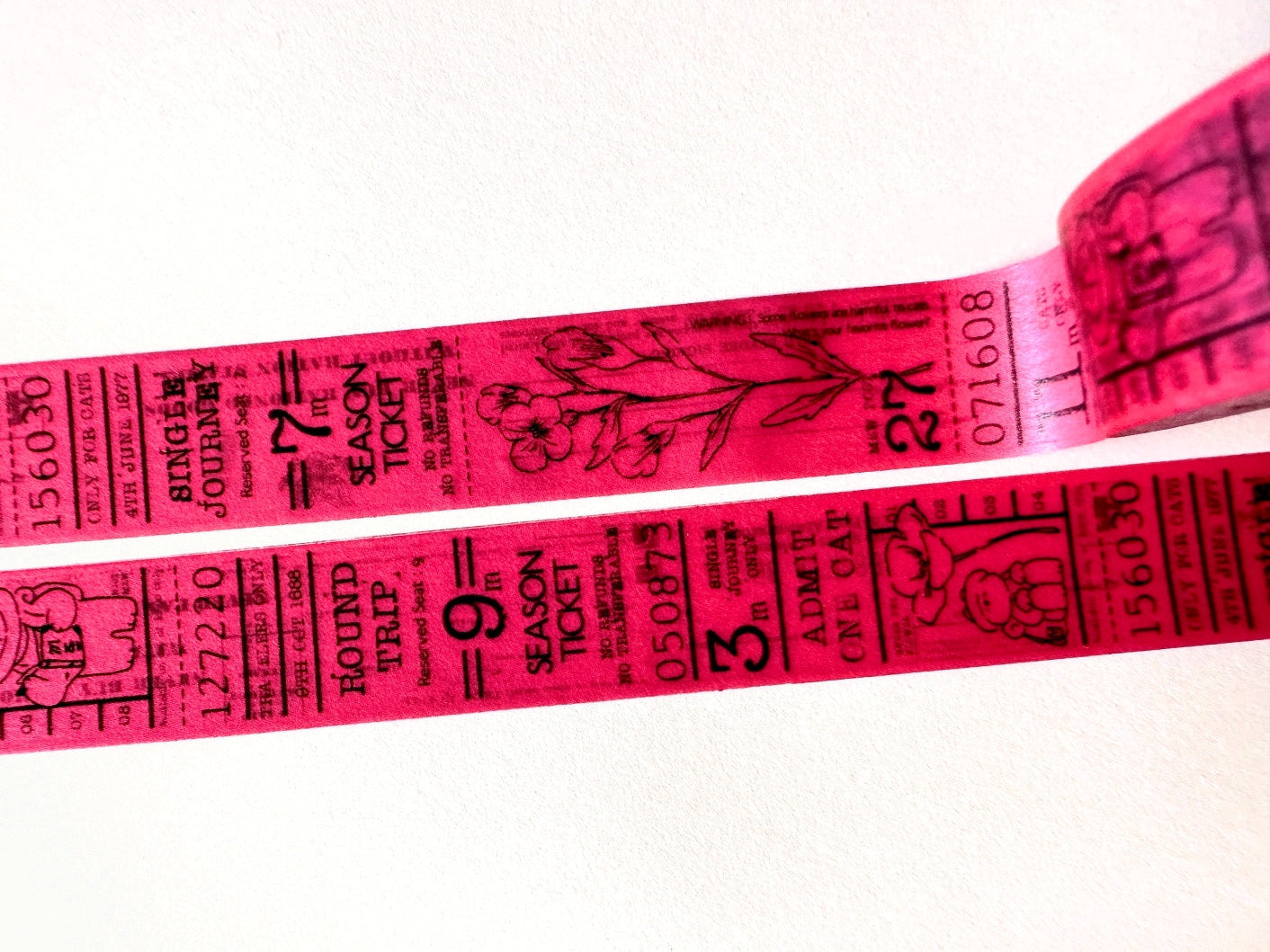 Mewmewbeam - Vintage Ticket washi tape SAMPLES