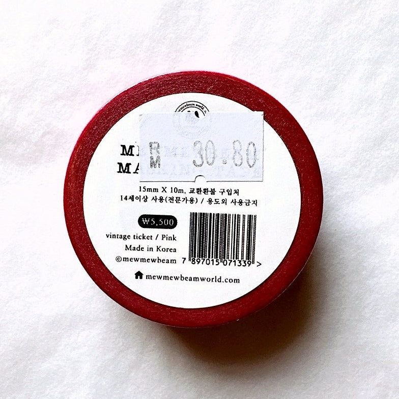 Mewmewbeam - Vintage Ticket washi tape SAMPLES