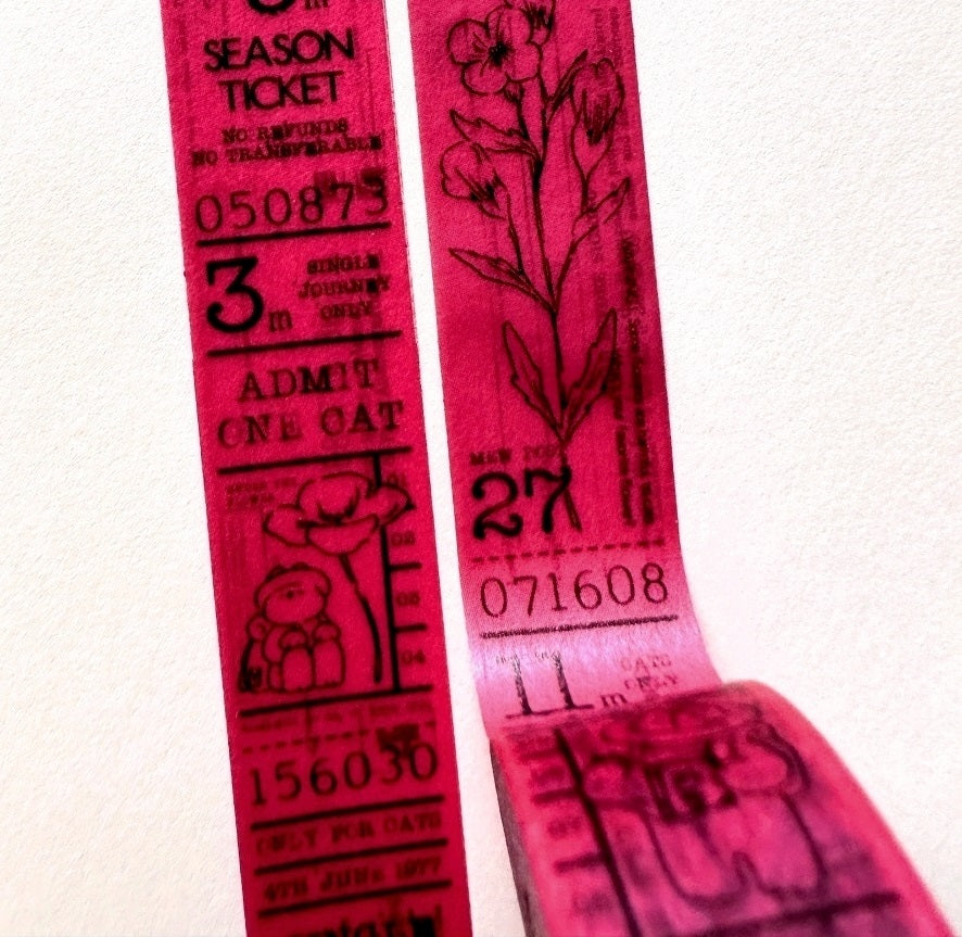 Mewmewbeam - Vintage Ticket washi tape SAMPLES