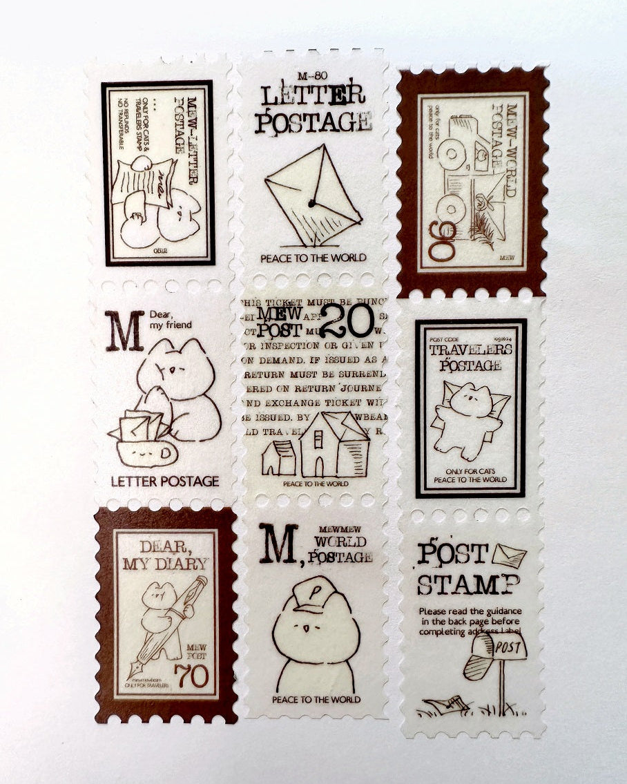 Mewmewbeam - Autumn Letter postage-style washi tape SAMPLES