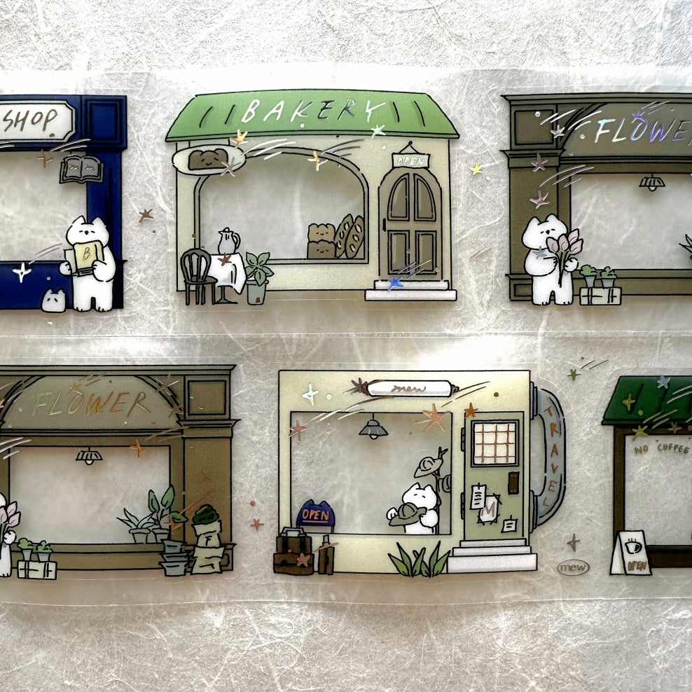 Mewmewbeam - Street Shop Ver. 2 kiss-cut silver foil PET tape SAMPLES