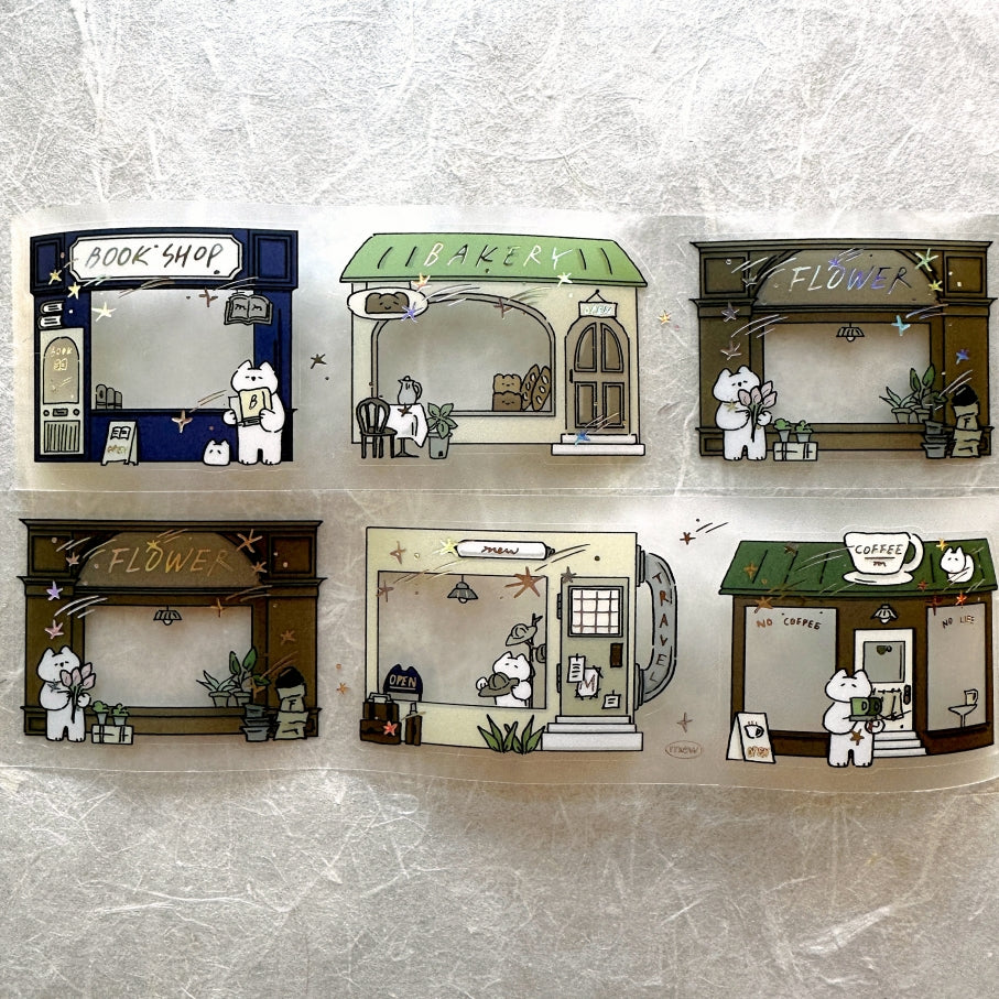 Mewmewbeam - Street Shop Ver. 2 kiss-cut silver foil PET tape SAMPLES