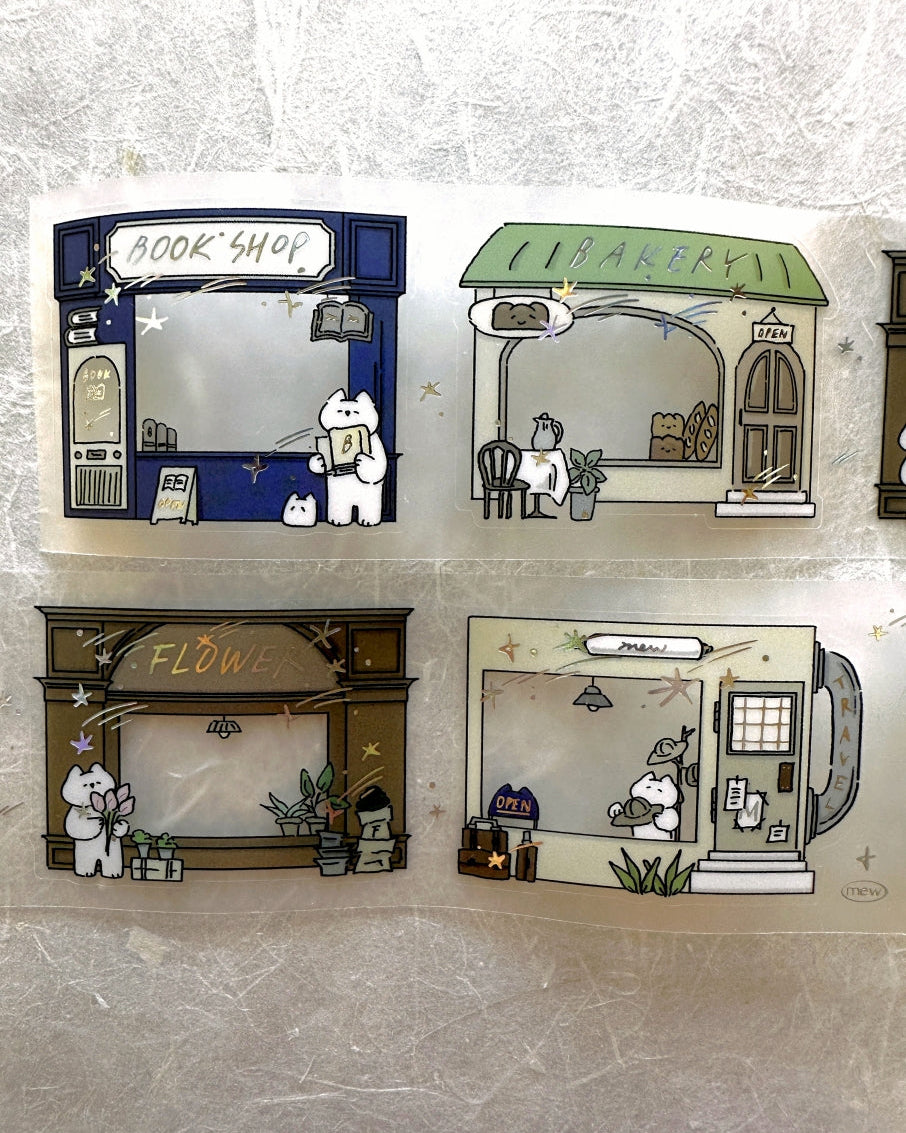 Mewmewbeam - Street Shop Ver. 2 kiss-cut silver foil PET tape SAMPLES
