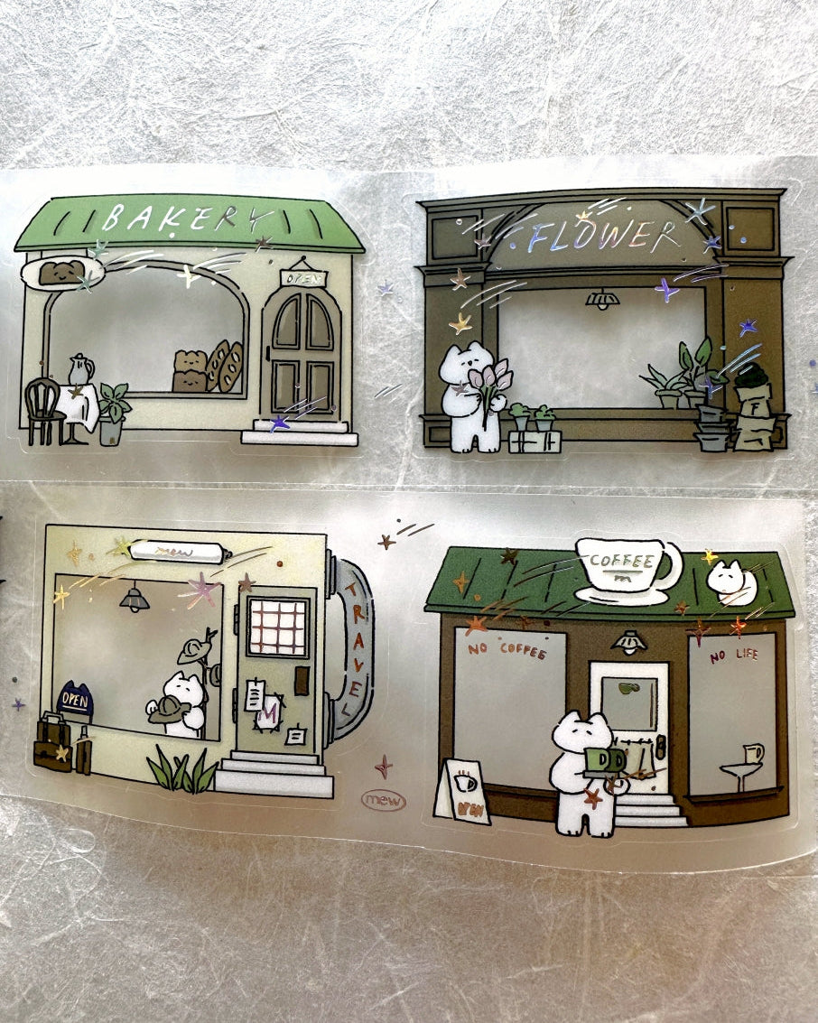 Mewmewbeam - Street Shop Ver. 2 kiss-cut silver foil PET tape SAMPLES