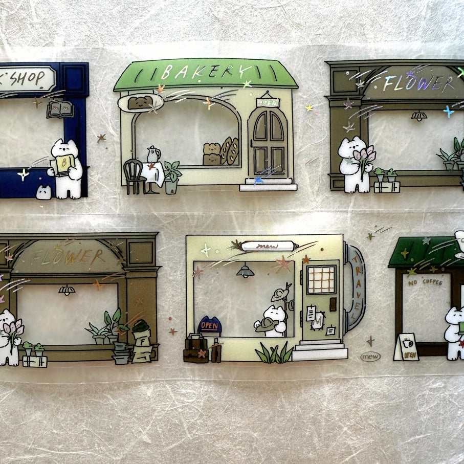Mewmewbeam - Street Shop Ver. 2 kiss-cut silver foil PET tape SAMPLES