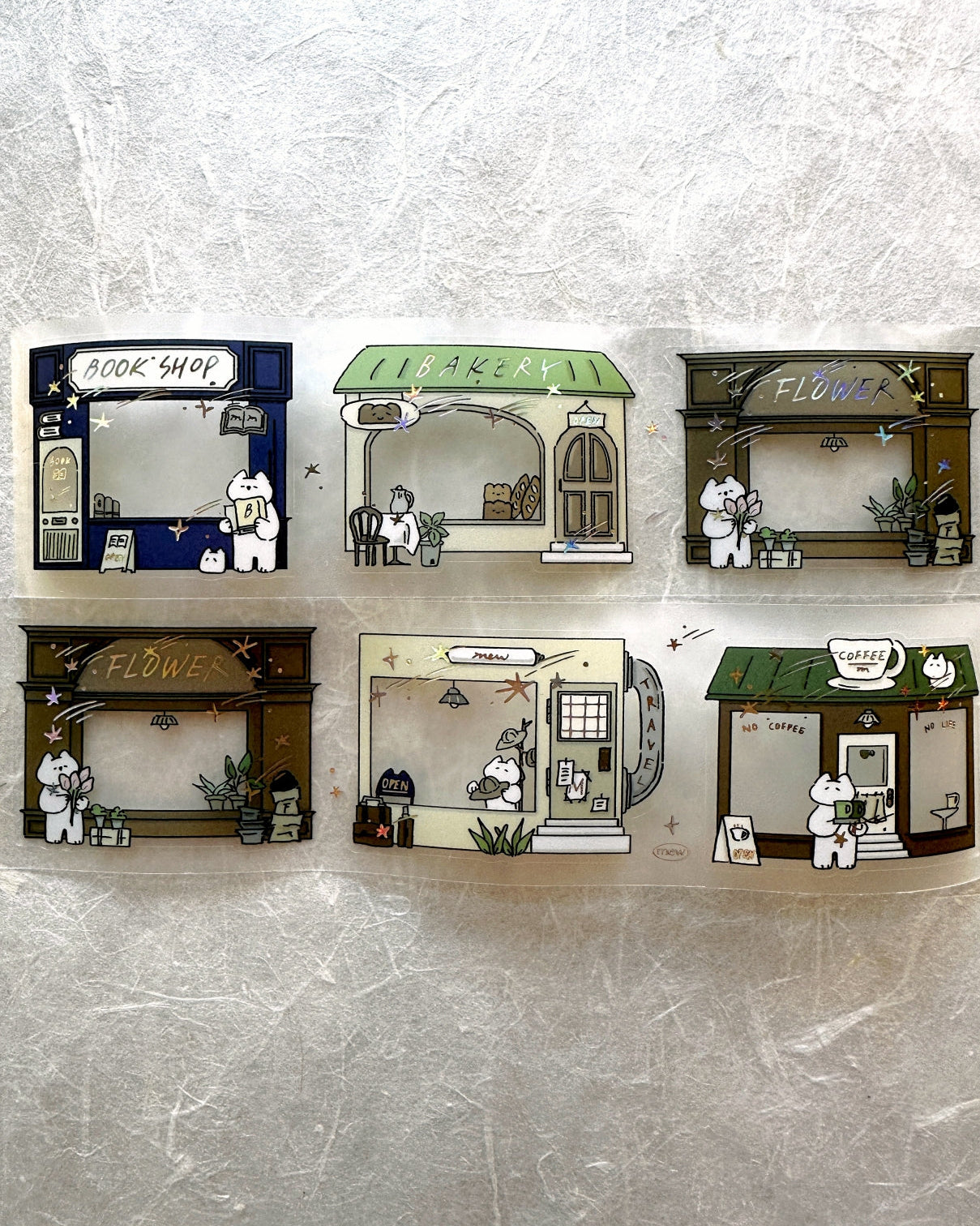 Mewmewbeam - Street Shop Ver. 2 kiss-cut silver foil PET tape SAMPLES