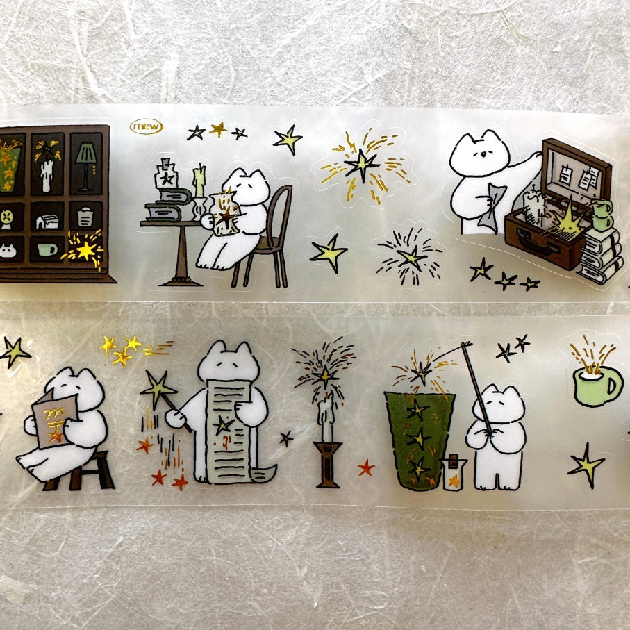 Mewmewbeam - Star Collecting kiss-cut gold foil PET tape SAMPLES