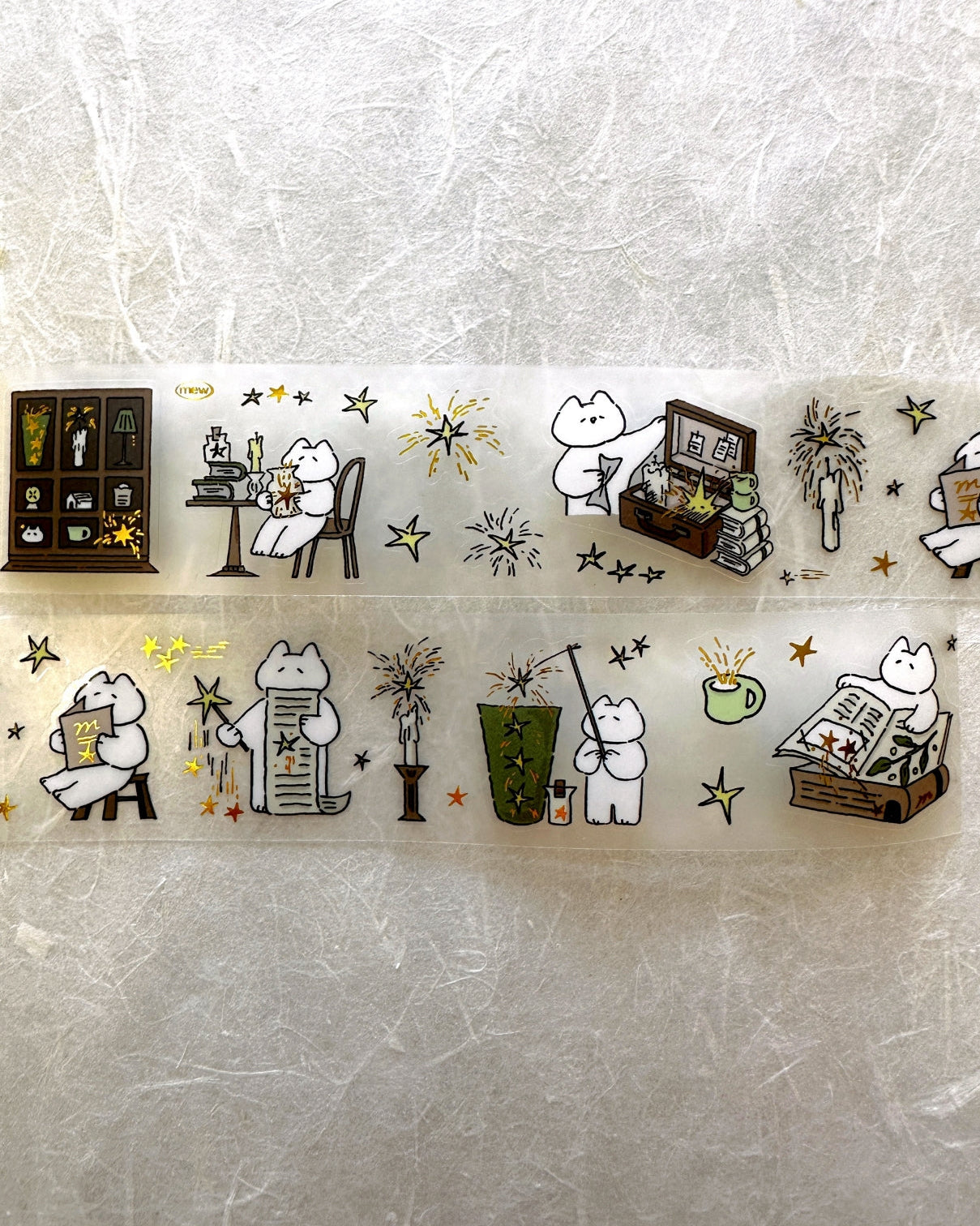 Mewmewbeam - Star Collecting kiss-cut gold foil PET tape SAMPLES