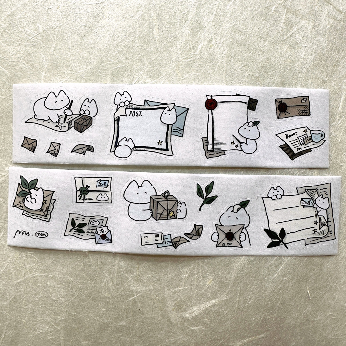 Mewmewbeam - Letter kiss-cut paper tape SAMPLES
